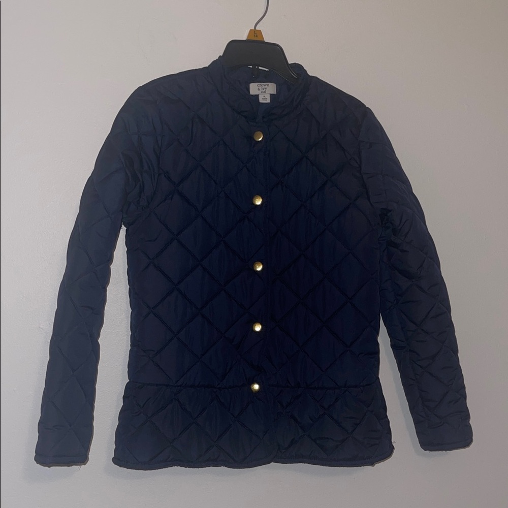 Crown & Ivy Girl's Quilted Navy Blue Jacket Size XL